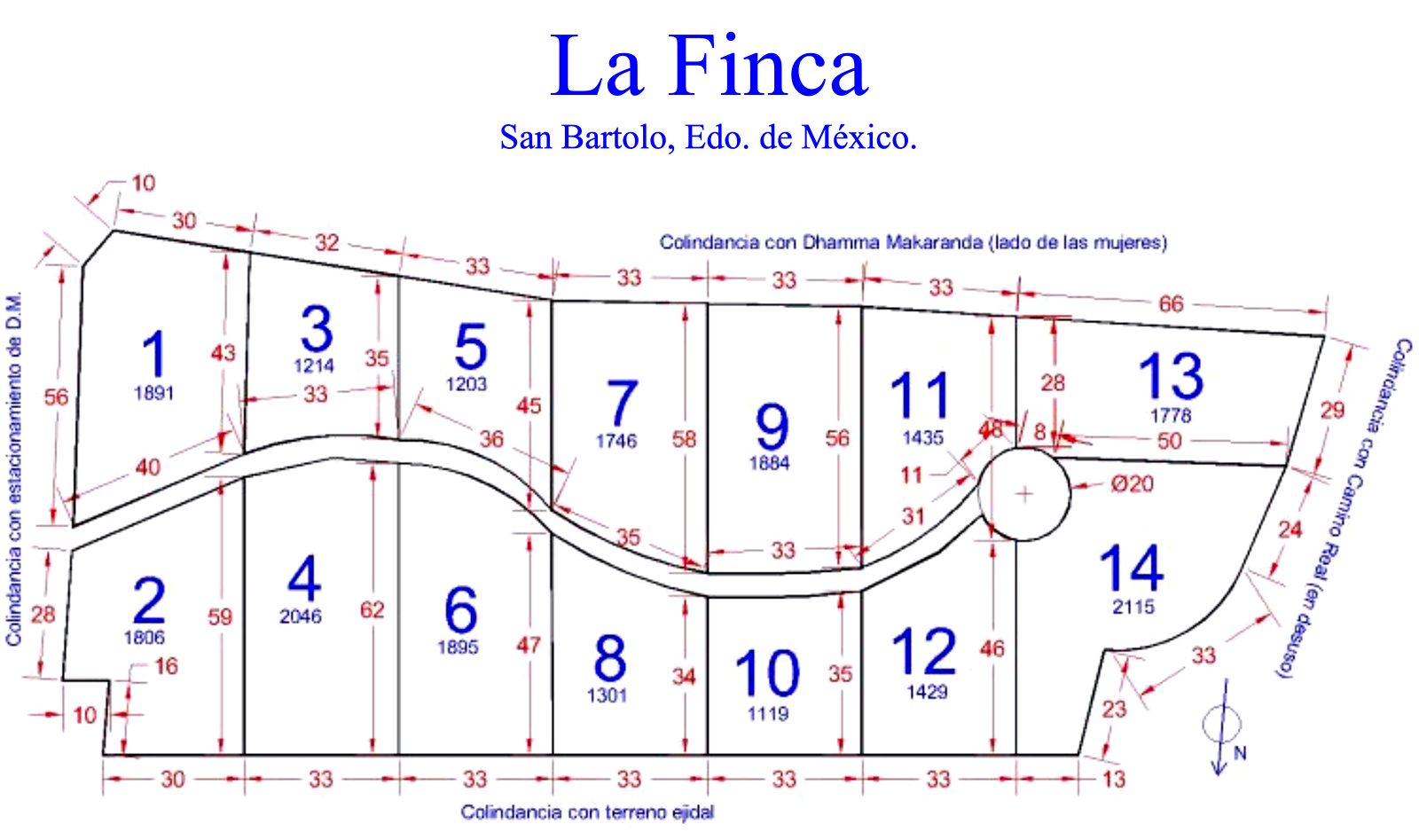 Plano de lotes La Finca